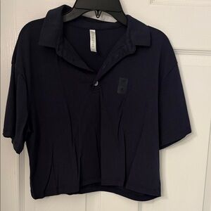 Fabletics Navy Blue Polo Top